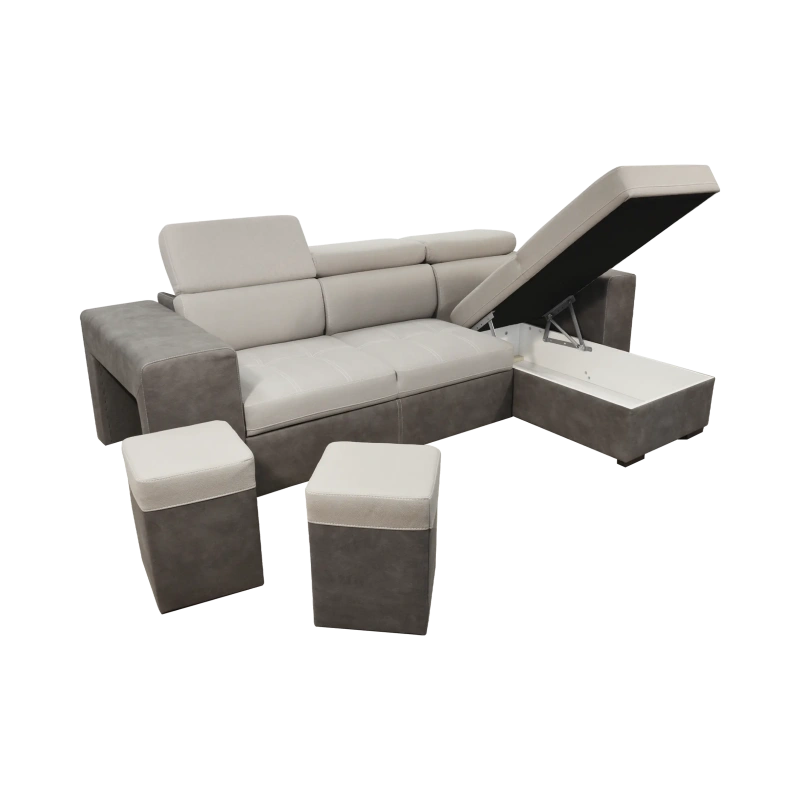 Canapé d'angle convertible et réversible